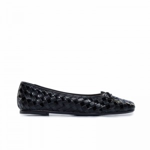 Baleriny Damskie Bernardo Gwynn Woven Czarne | LMO8096LH