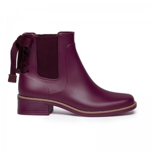 Buty Chelsea Damskie Bernardo Briton Slip On Rain Fioletowe | AKB2477XR