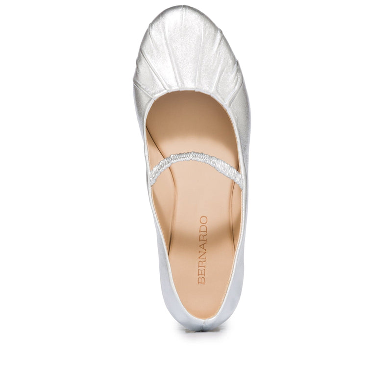 Baleriny Damskie Bernardo Savona Ballerina Srebrne | FGK6893IH