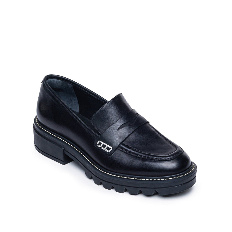 Loafersy Damskie Bernardo Chandler Lug-Sole Czarne | CMK8681ND