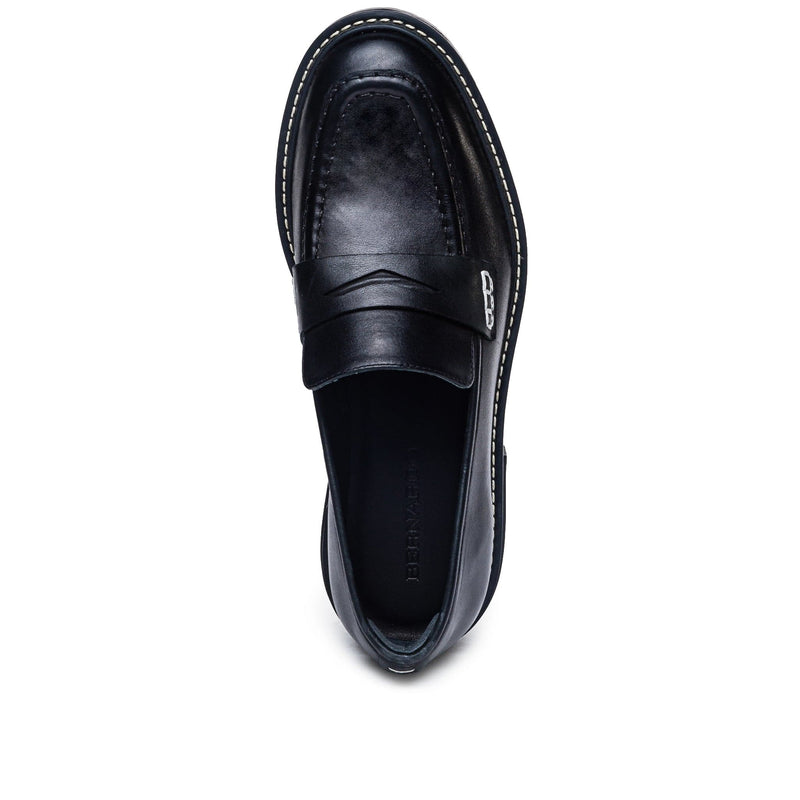 Loafersy Damskie Bernardo Chandler Lug-Sole Czarne | CMK8681ND