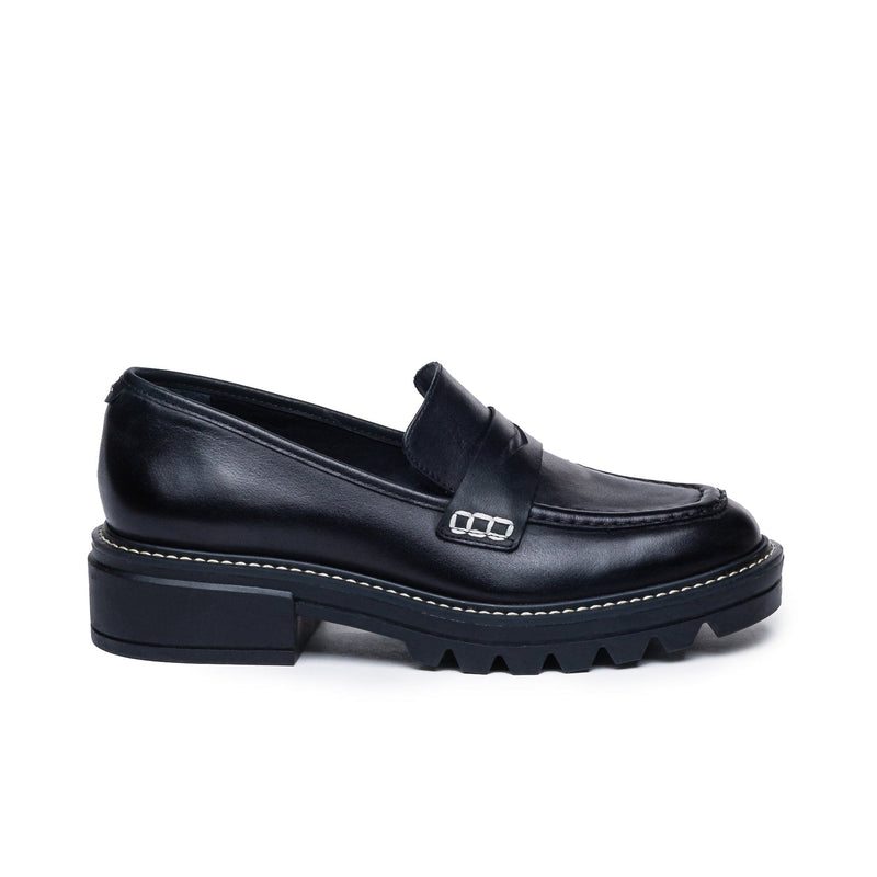 Loafersy Damskie Bernardo Chandler Lug-Sole Czarne | CMK8681ND