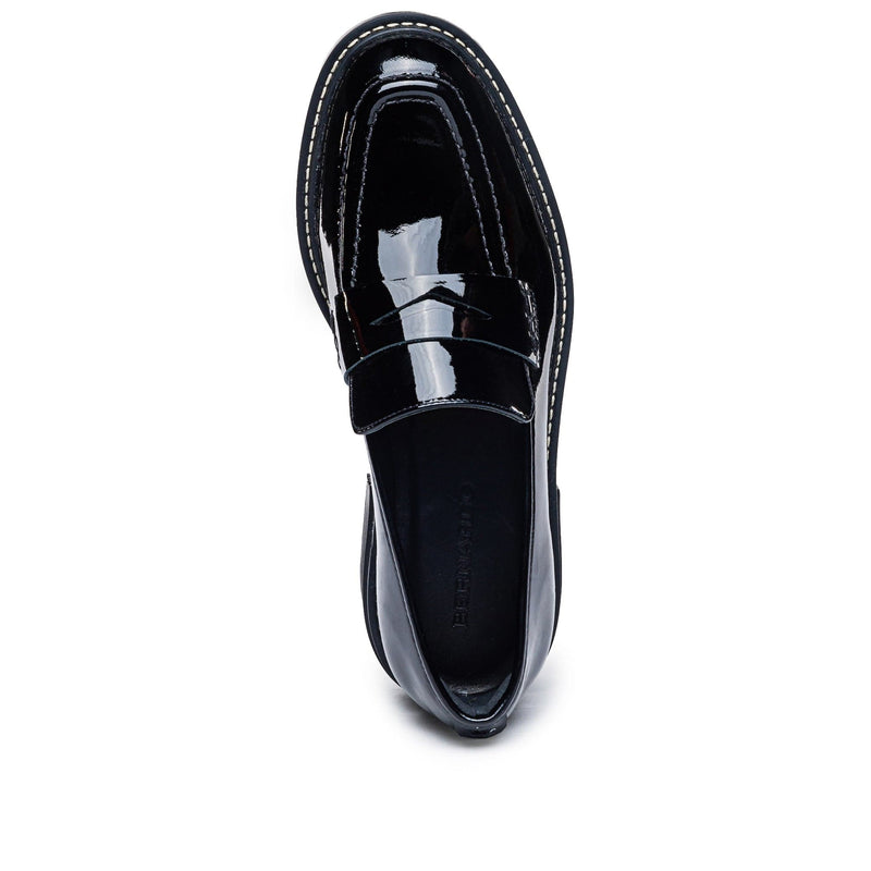 Loafersy Damskie Bernardo Chandler Lug-Sole Czarne | NFV6648YB