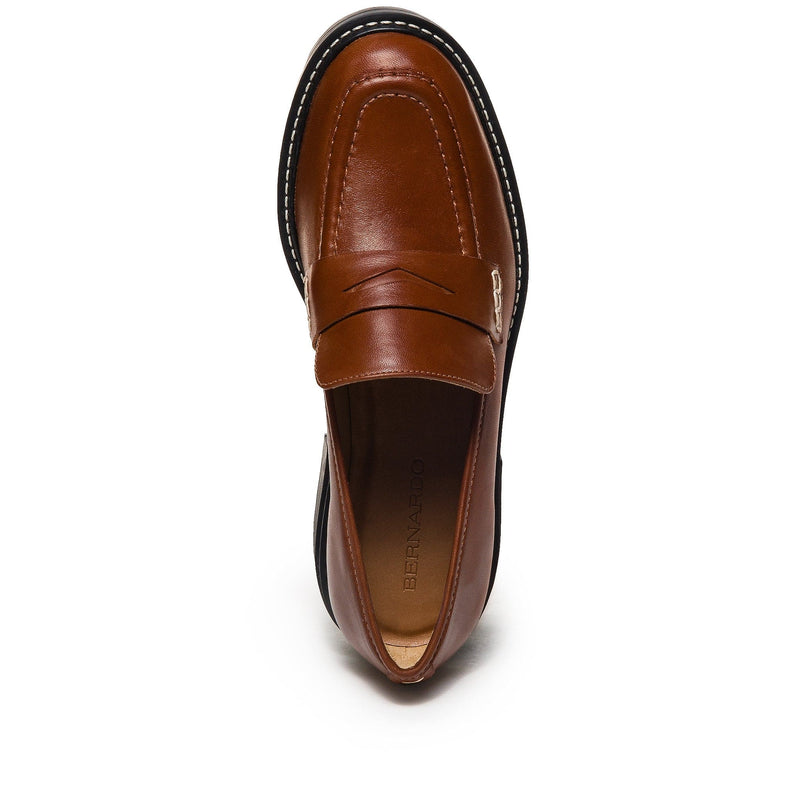 Loafersy Damskie Bernardo Chandler Lug-Sole Ciemny Brązowe | QFA661VC