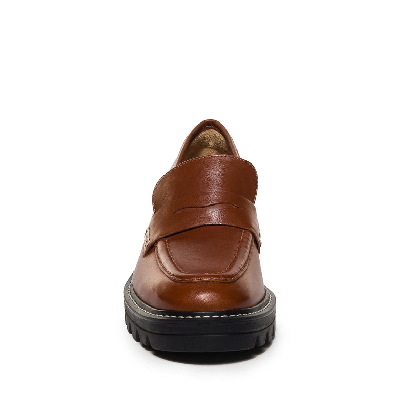 Loafersy Damskie Bernardo Chandler Lug-Sole Ciemny Brązowe | QFA661VC