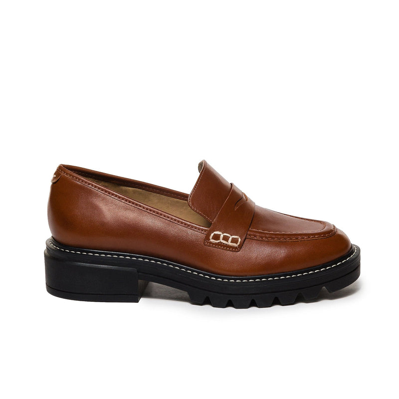 Loafersy Damskie Bernardo Chandler Lug-Sole Ciemny Brązowe | QFA661VC