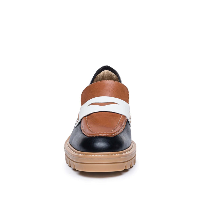 Loafersy Damskie Bernardo Chandler Lug-Sole Czarne Ciemny Brązowe | SXV5524XK