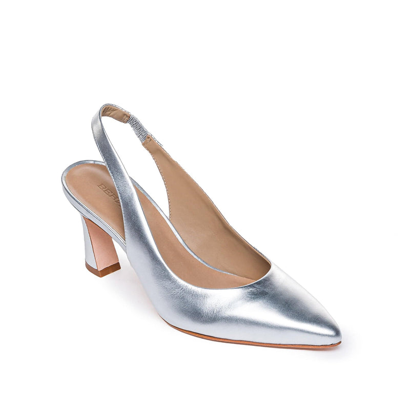 Szpilki Damskie Bernardo Felicity Slingback Srebrne | ECZ666OE