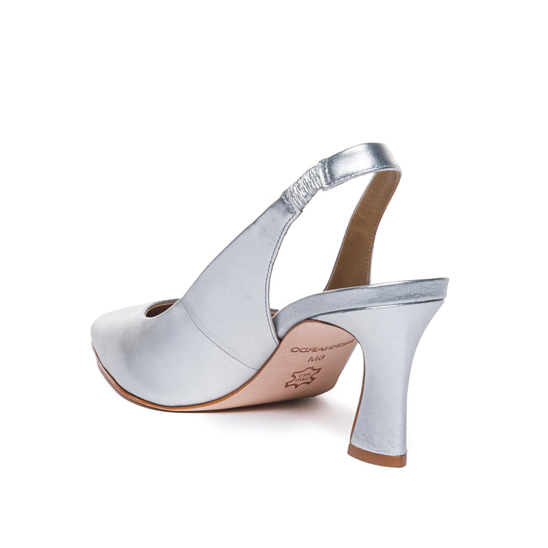 Szpilki Damskie Bernardo Felicity Slingback Srebrne | ECZ666OE