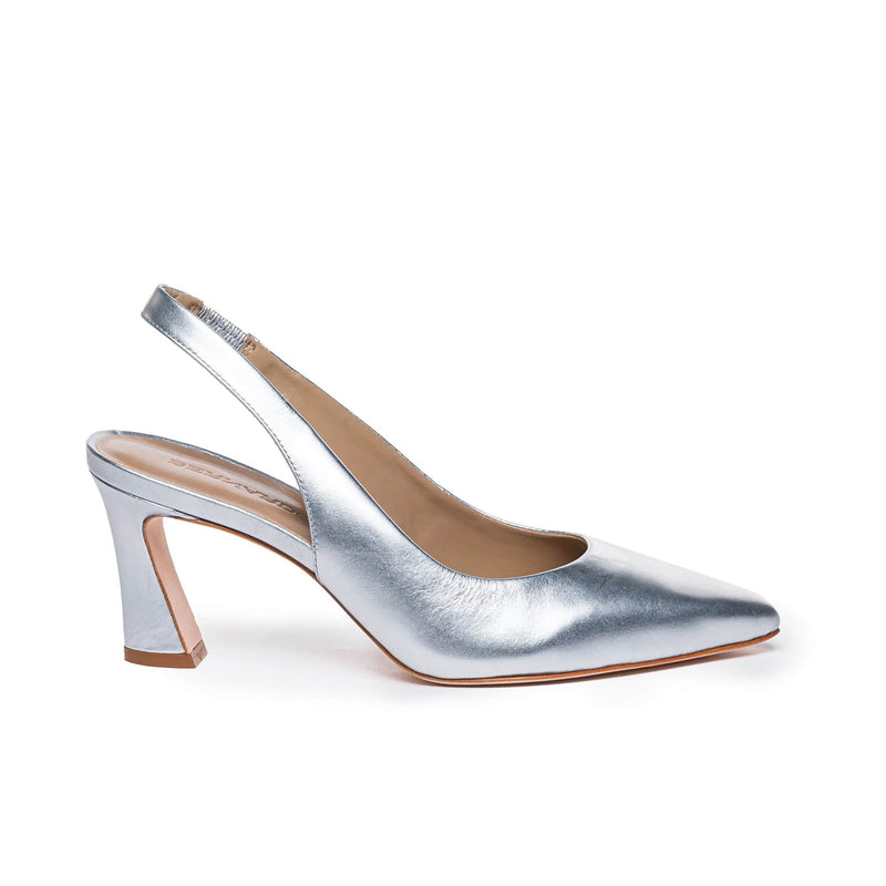 Szpilki Damskie Bernardo Felicity Slingback Srebrne | ECZ666OE